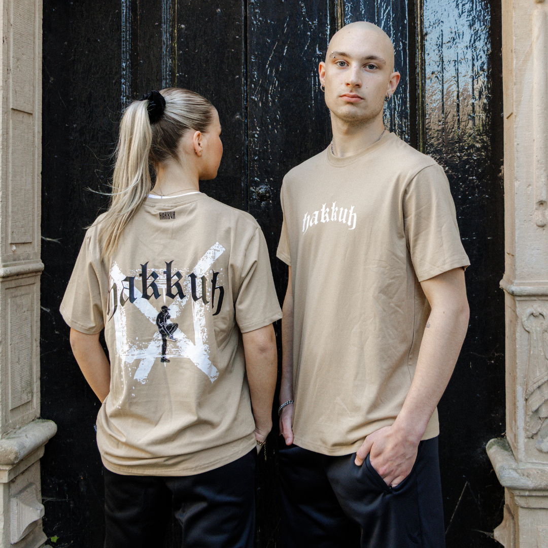 HAKKUH T-SHIRT NEW ERA | BEIGE/WHITE
