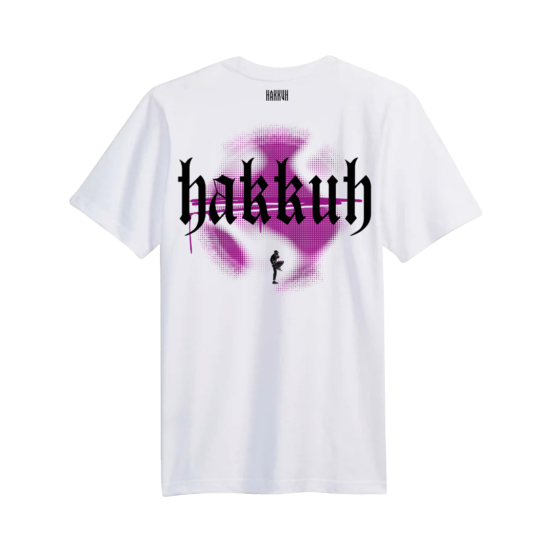 HAKKUH DESIGNER T-SHIRT | WHITE-PURPLE