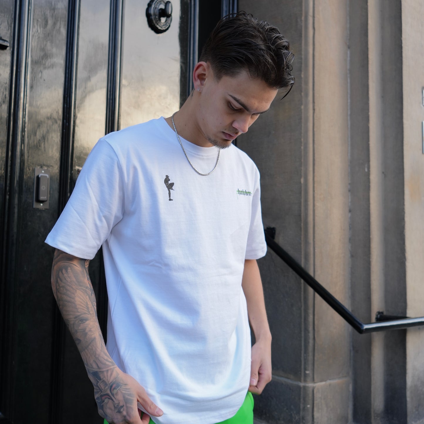 HAKKUH DESIGNER T-SHIRT | WHITE-GREEN