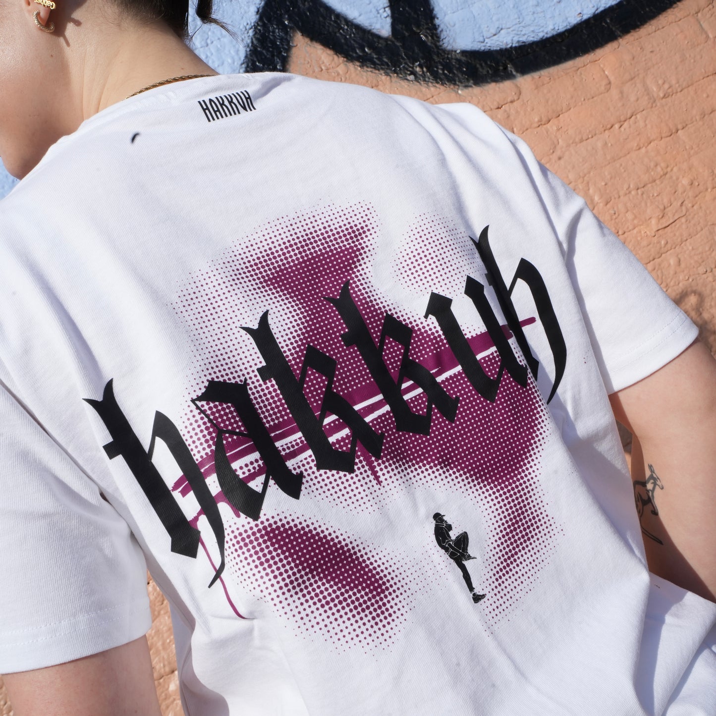 HAKKUH DESIGNER T-SHIRT | WHITE-PURPLE