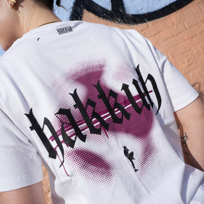 HAKKUH DESIGNER T-SHIRT | WHITE-PURPLE